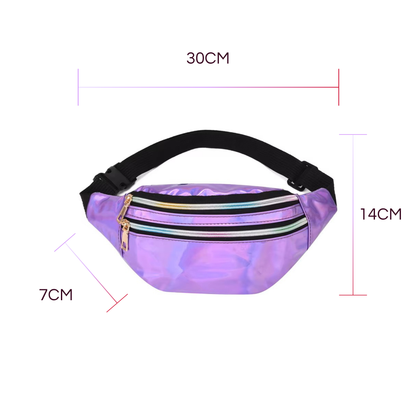 BADDIE BELT - HOLOGRAPHIC FANNY PACK (PURPLE)