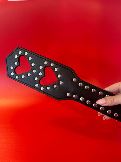 GOOD GRL - BLACK STUDDED HEART PADDLE