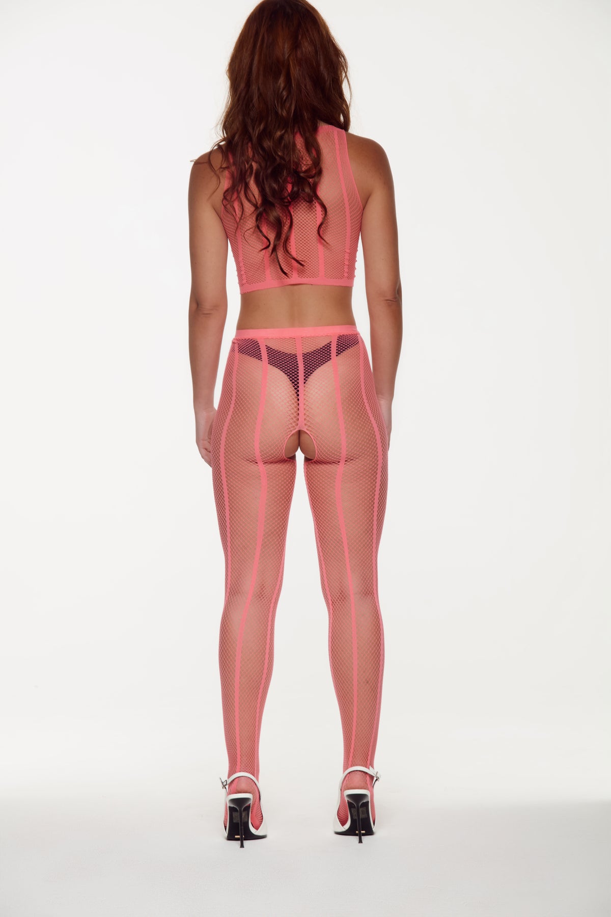 MISS PEACH - TWO-PIECE MESH BODY STOCKING SET