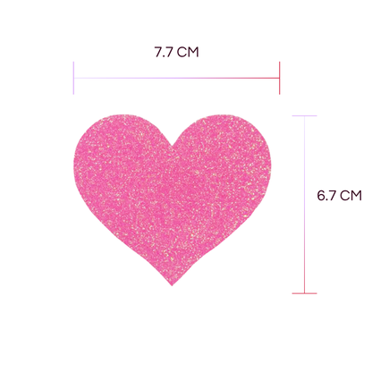 SHIMMER HEART NIPPLE PASTIES (PINK)