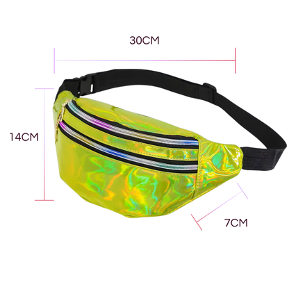 BADDIE BELT - HOLOGRAPHIC FANNY PACK (NEON YELLOW)