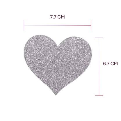 SHIMMER HEART NIPPLE PASTIES (SILVER)