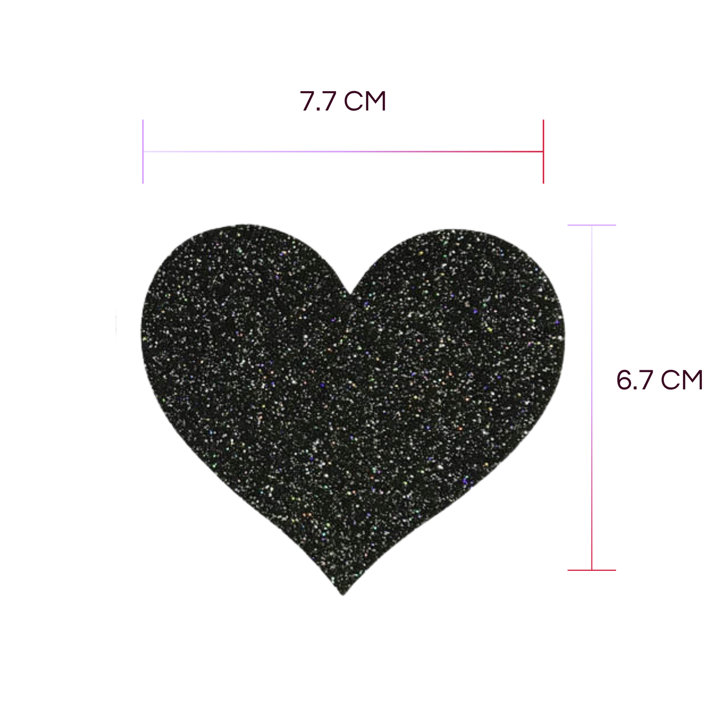 SHIMMER HEART NIPPLE PASTIES (BLACK)