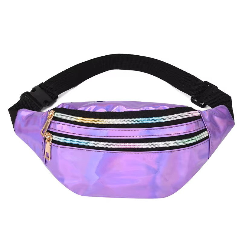 BADDIE BELT - HOLOGRAPHIC FANNY PACK (PURPLE)