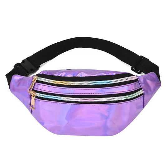 BADDIE BELT - HOLOGRAPHIC FANNY PACK (PURPLE)