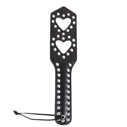 GOOD GRL - BLACK STUDDED HEART PADDLE