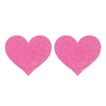 SHIMMER HEART NIPPLE PASTIES (PINK)