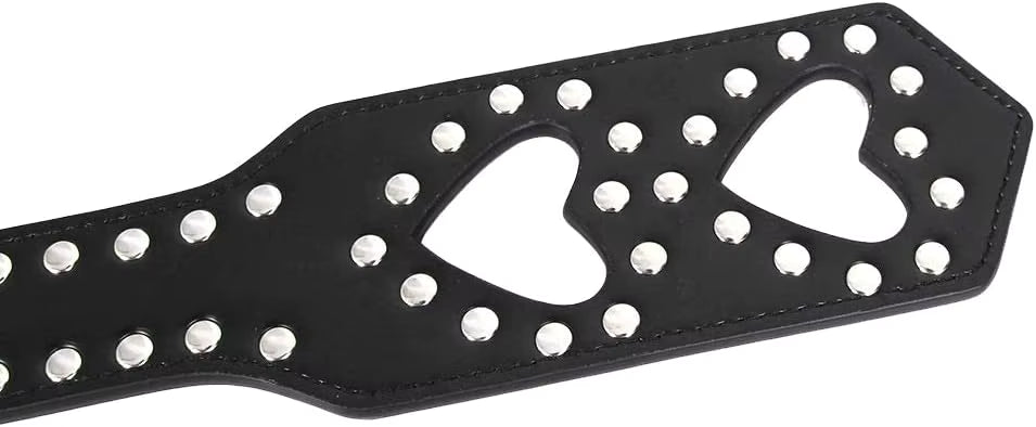 GOOD GRL - BLACK STUDDED HEART PADDLE