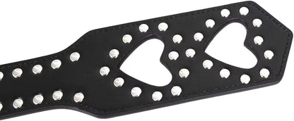 GOOD GRL - BLACK STUDDED HEART PADDLE