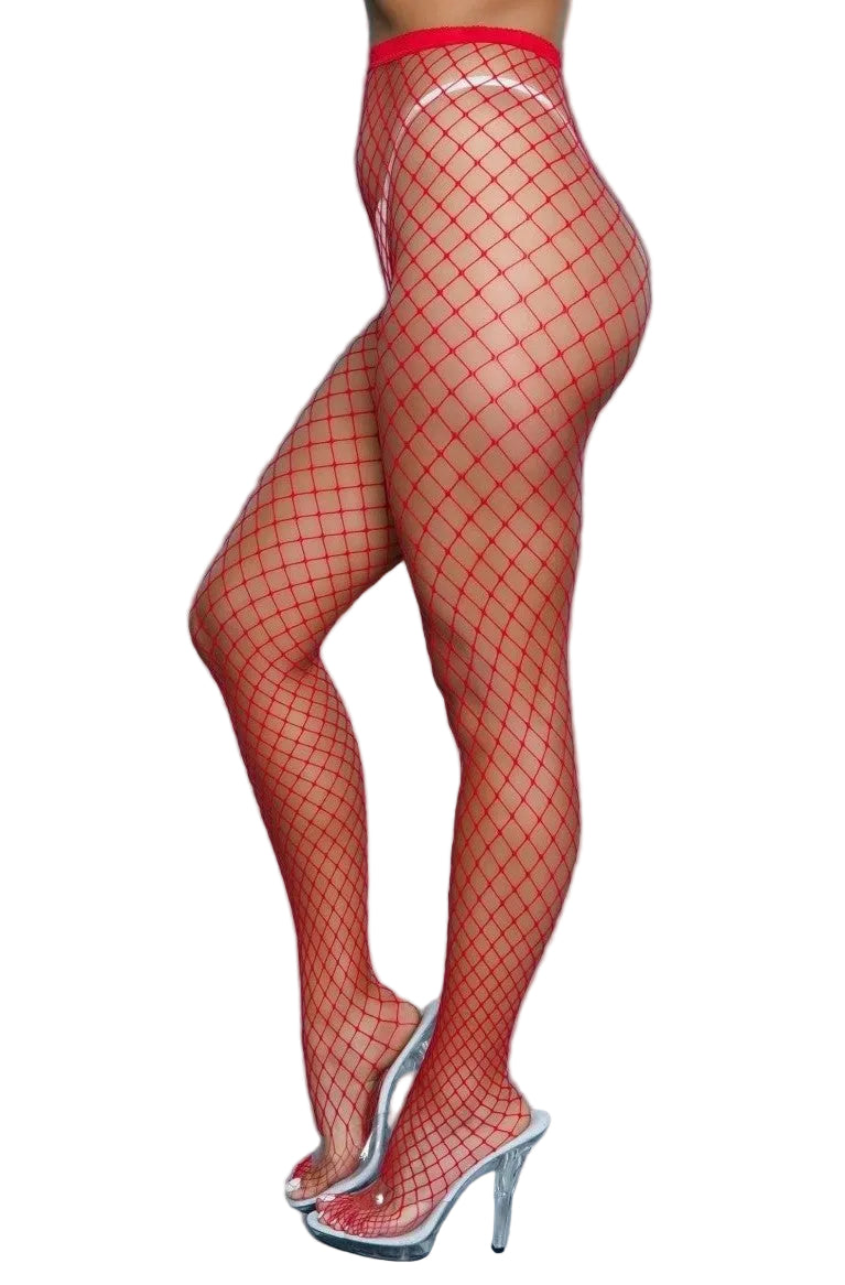 ESSENTIAL - FISHNET STOCKINGS (RED)