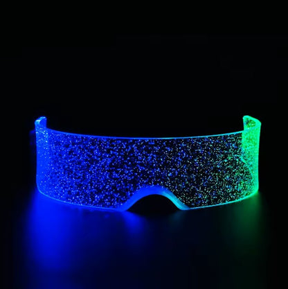 ELEKTRA - GLITTER FRAME LED RAVE GLASSES (7-COLOUR GLOW)