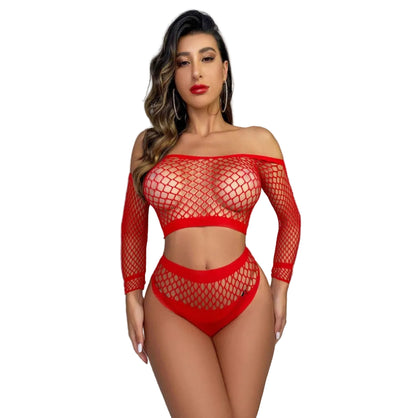 PIXIE - FISHNET RAVE SET (RED)