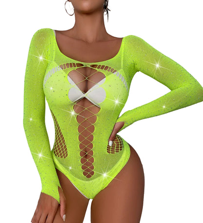 FREYA - MESH LEOTARD (GREEN)